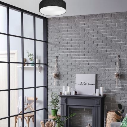 Plafonieră SIRJA 2xE27/15W/230V Ø 45 cm negru