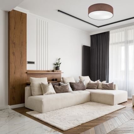 Lustr de tavan SIRJA 2xE27/60W/230V, diametru 45 cm, maro