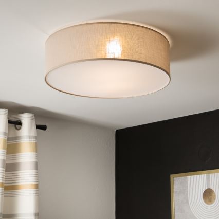 Lustr de tavan SIRJA 2xE27/60W/230V diametru 45 cm bej