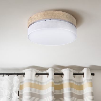 Plafonieră SIRJA BOHO 2xE27/15W/230V, Ø 45 cm, bej/albă
