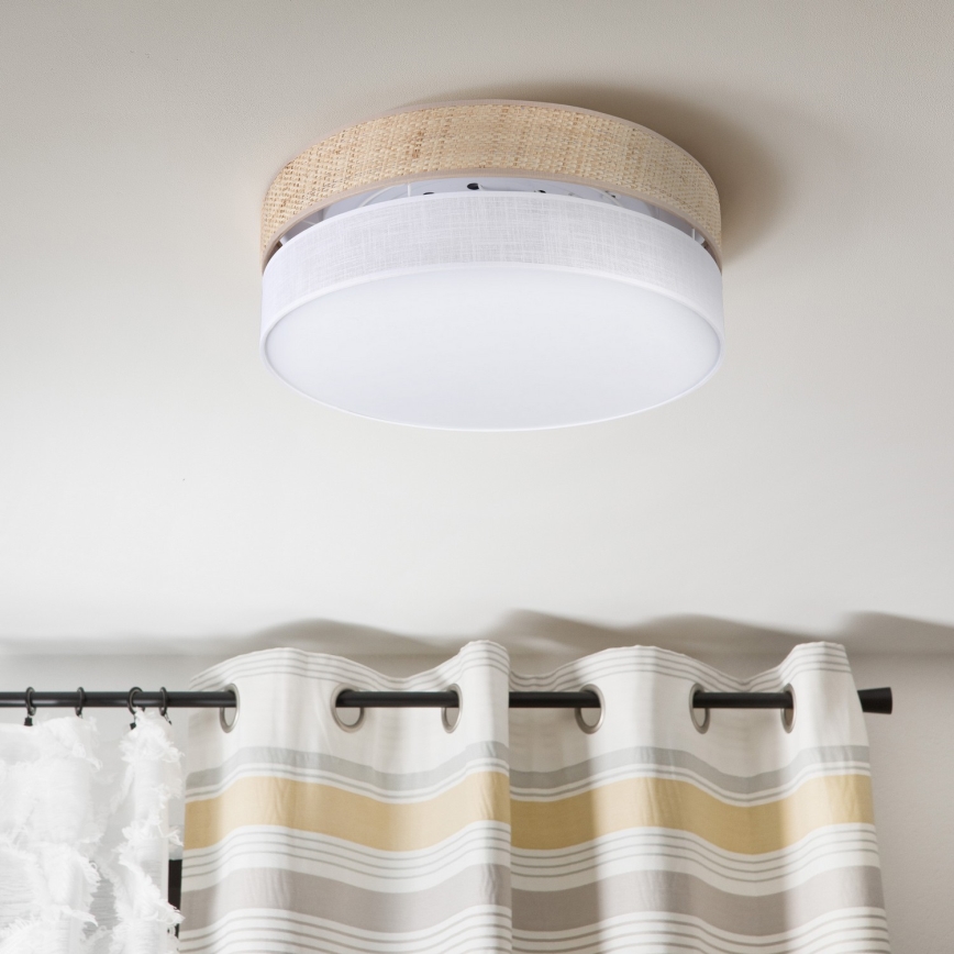 Plafonieră SIRJA BOHO 2xE27/15W/230V, Ø 45 cm, bej/albă