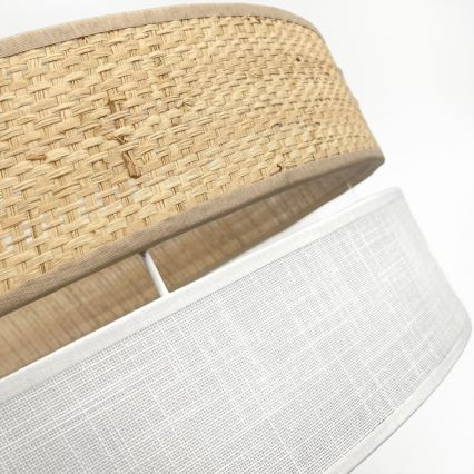 Plafonieră SIRJA BOHO 2xE27/15W/230V, Ø 45 cm, bej/albă