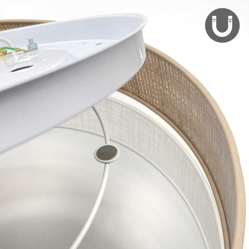 Plafonieră SIRJA BOHO 2xE27/15W/230V, Ø 45 cm, bej/albă