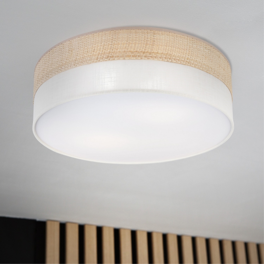 Plafonieră SIRJA BOHO 2xE27/15W/230V Ø 45 cm bej/crem