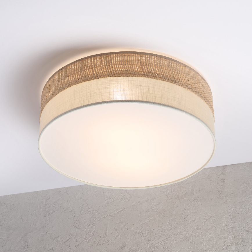 Plafonieră SIRJA BOHO 2xE27/15W/230V Ø 45 cm bej/crem
