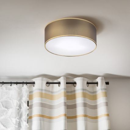 Plafonieră SIRJA DOUBLE, 2 x E14, 15 W fiecare, 230 V, Ø 35 cm, maro/auriu