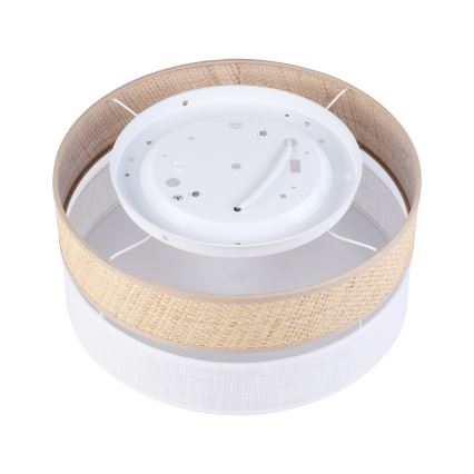 Plafonieră SIRJA DOUBLE BOHO, 2 x E14, 15 W, 230 V, Ø 35 cm, bej/alb