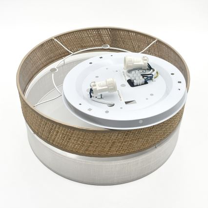 Plafonieră SIRJA DOUBLE BOHO, 2 x E14, 15 W, 230 V, Ø 35 cm, bej/alb