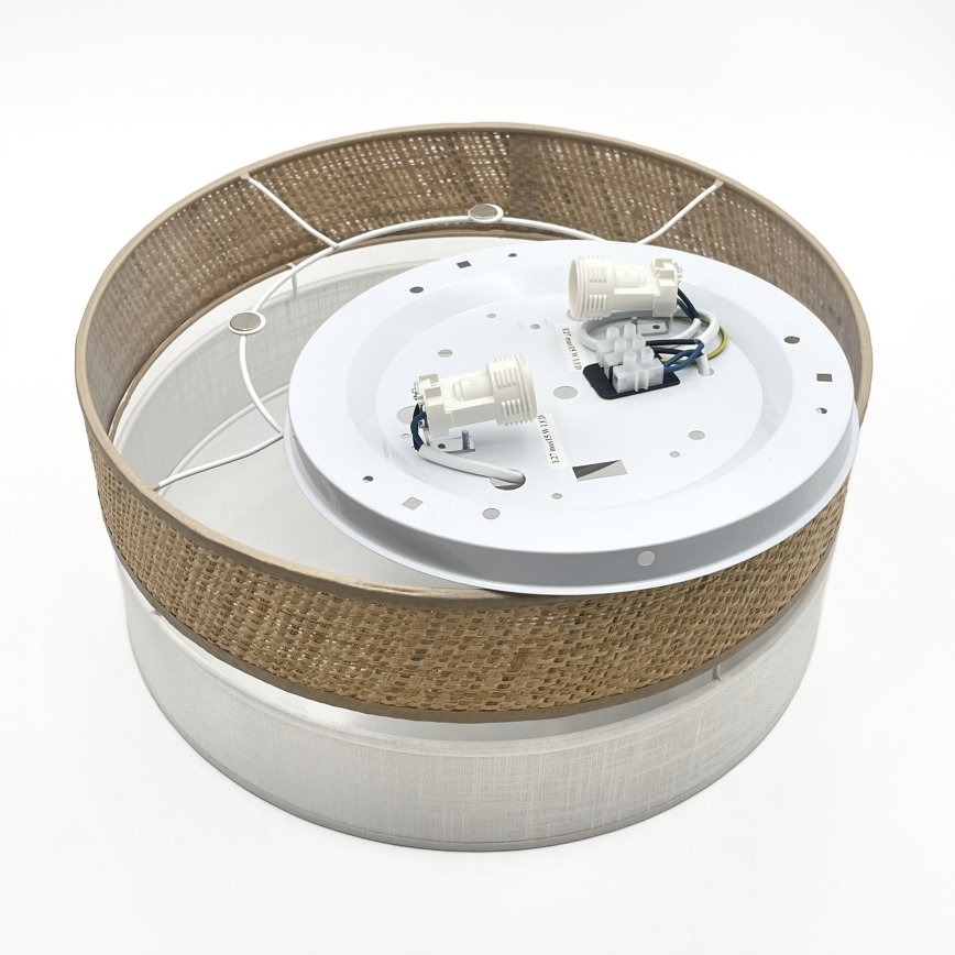 Plafonieră SIRJA DOUBLE BOHO, 2 x E14, 15 W, 230 V, Ø 35 cm, bej/alb