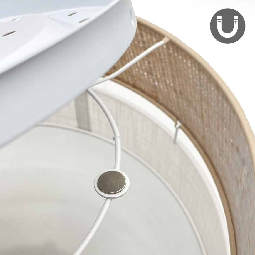 Plafonieră SIRJA DOUBLE BOHO, 2 x E14, 15 W, 230 V, Ø 35 cm, bej/alb