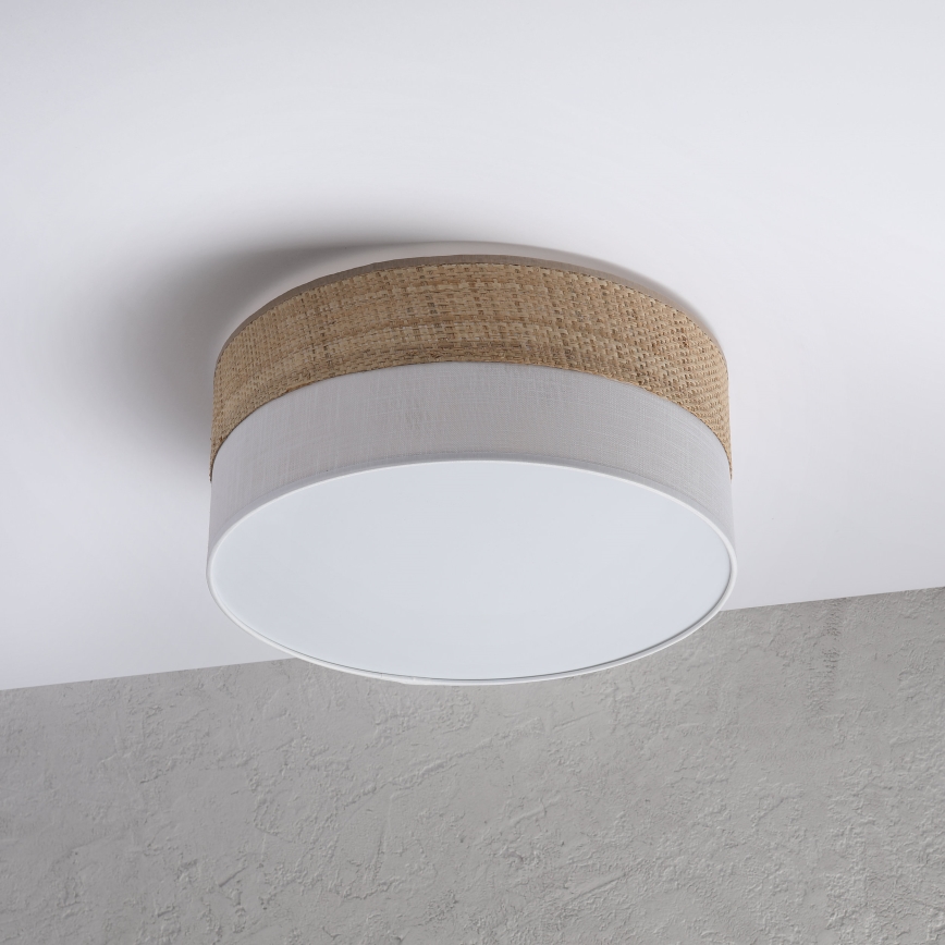 Plafonieră SIRJA DOUBLE BOHO, 2xE14/15W/230V, Ø 35 cm, bej/alb