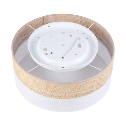 Plafonieră SIRJA DOUBLE BOHO, 2xE14/15W/230V, Ø 35 cm, bej/alb