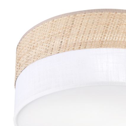 Plafonieră SIRJA DOUBLE BOHO, 2xE14/15W/230V, Ø 35 cm, bej/alb