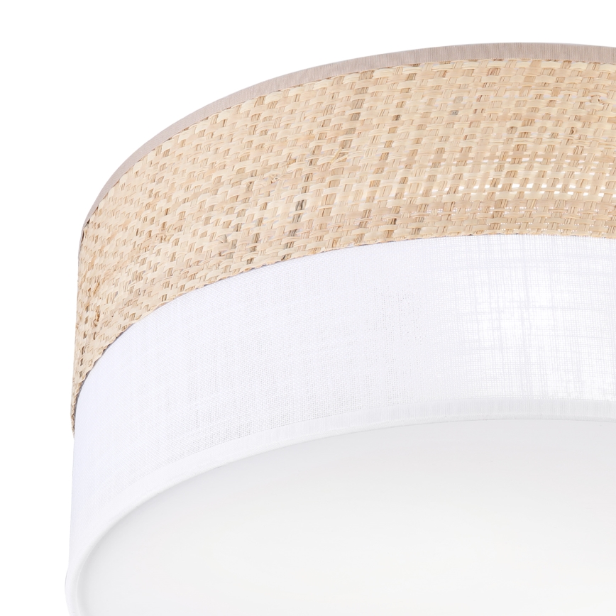 Plafonieră SIRJA DOUBLE BOHO, 2xE14/15W/230V, Ø 35 cm, bej/alb