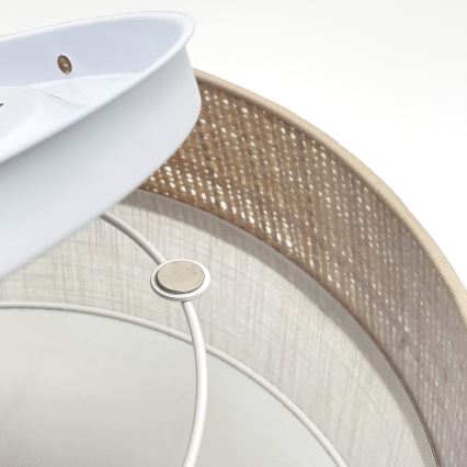 Plafonieră SIRJA DOUBLE BOHO, 2xE14/15W/230V, Ø 35 cm, bej/alb