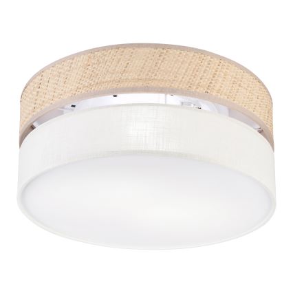 Plafonieră SIRJA DOUBLE BOHO 2xE14/15W/230V Ø 35 cm bej/crem