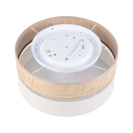 Plafonieră SIRJA DOUBLE BOHO 2xE14/15W/230V Ø 35 cm bej/crem