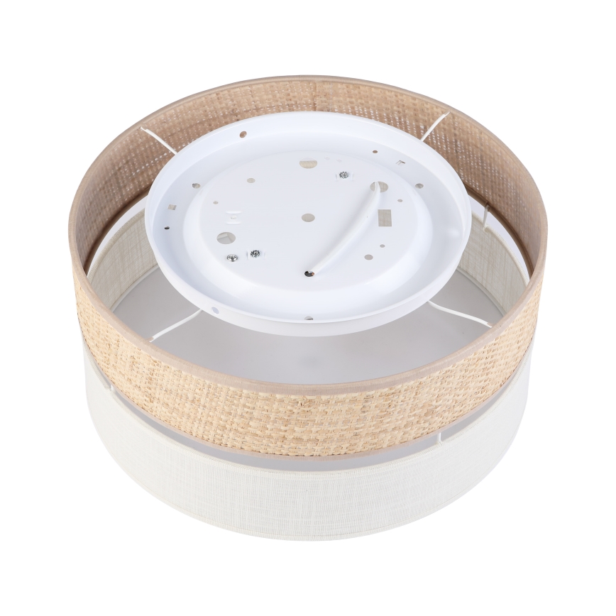 Plafonieră SIRJA DOUBLE BOHO 2xE14/15W/230V Ø 35 cm bej/crem