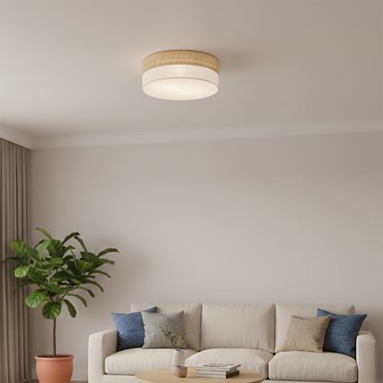 Plafonieră SIRJA DOUBLE BOHO 2xE14/15W/230V Ø 35 cm bej/crem