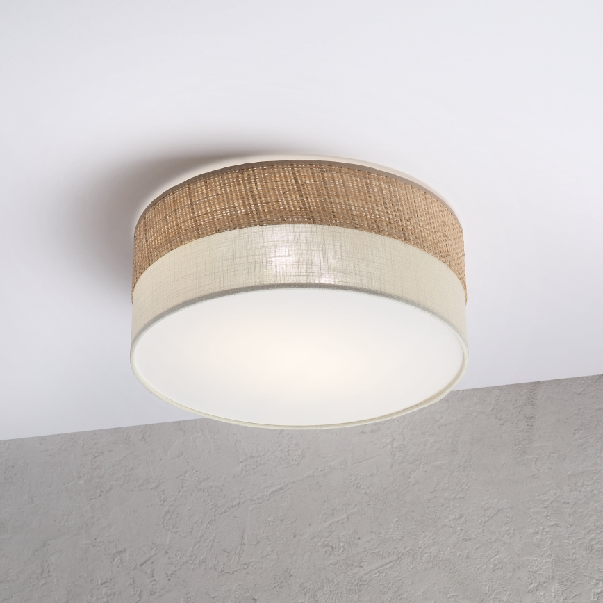 Plafonieră SIRJA DOUBLE BOHO 2xE14/15W/230V Ø 35 cm bej/crem