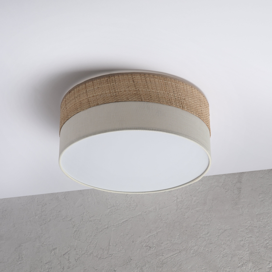Plafonieră SIRJA DOUBLE BOHO 2xE14/15W/230V Ø 35 cm bej/crem