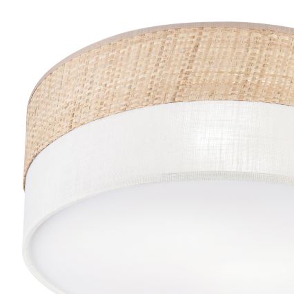 Plafonieră SIRJA DOUBLE BOHO 2xE14/15W/230V Ø 35 cm bej/crem