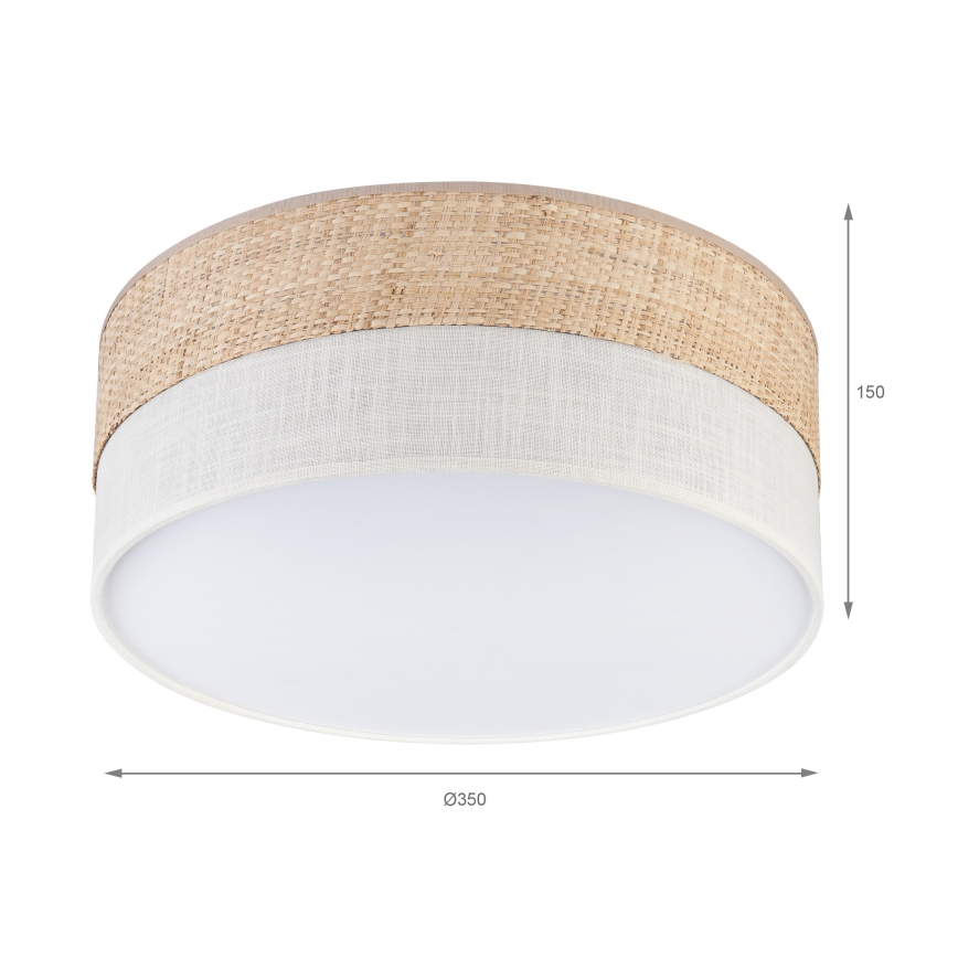 Plafonieră SIRJA DOUBLE BOHO 2xE14/15W/230V Ø 35 cm bej/crem