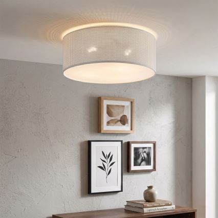 Plafonieră SIRJA PLISADO 2 x E27/15W/230V, Ø 35 cm, albă