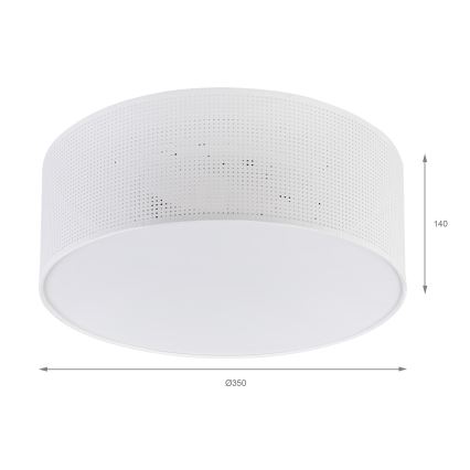 Plafonieră SIRJA PLISADO 2 x E27/15W/230V, Ø 35 cm, albă