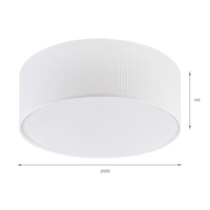 Plafonieră SIRJA PLISADO 2xE27/15W/230V Ø 35 cm albă