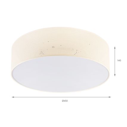 Plafonieră SIRJA PLISADO 4xE27/15W/230V Ø 45 cm crem