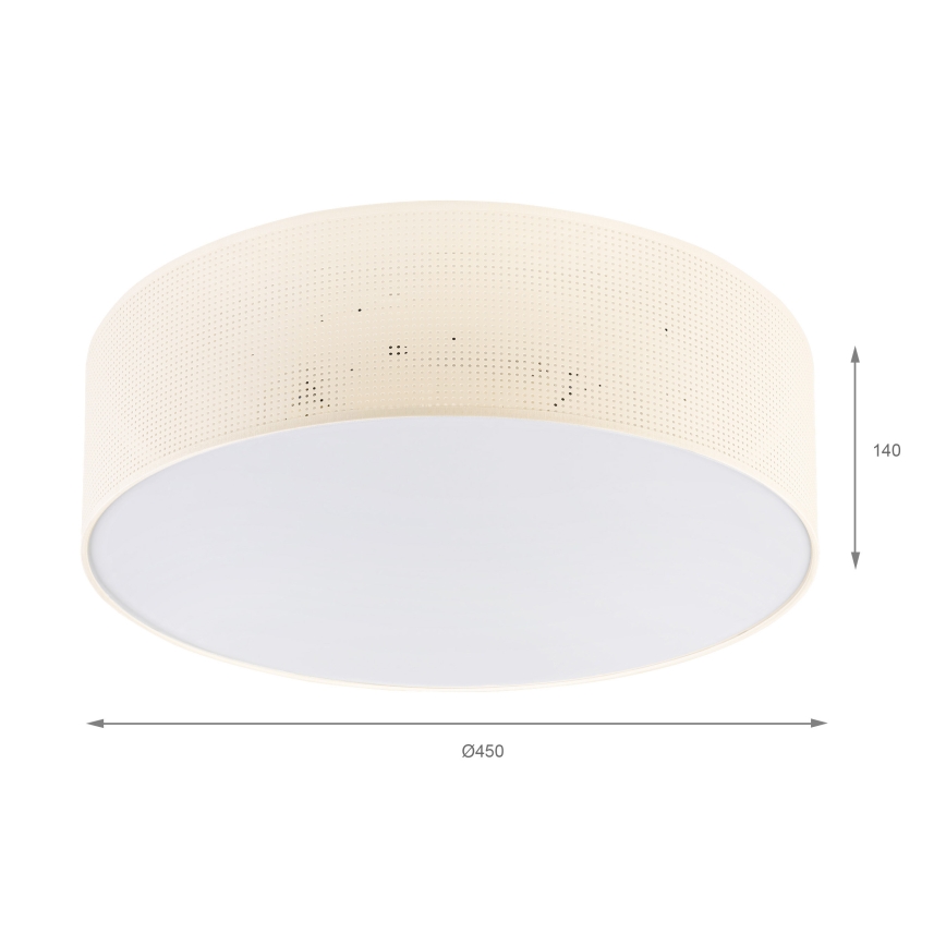 Plafonieră SIRJA PLISADO 4xE27/15W/230V Ø 45 cm crem
