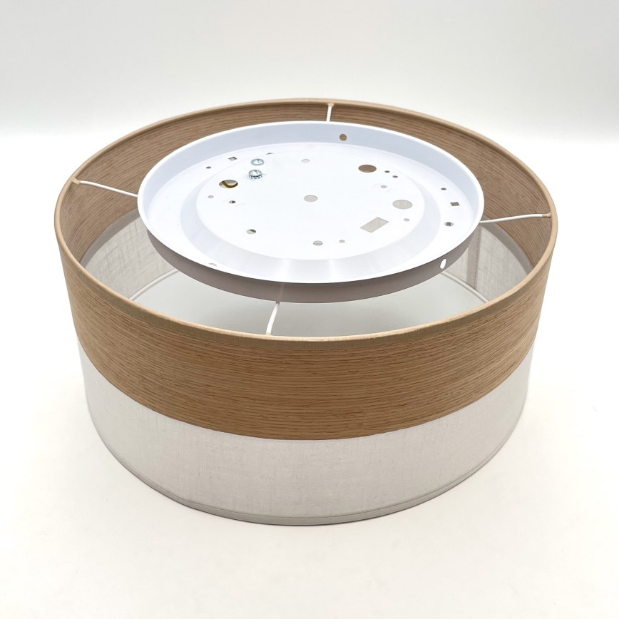 Plafonieră SIRJA WOOD 1xE27/15W/230V d. 35 cm alb/stejar