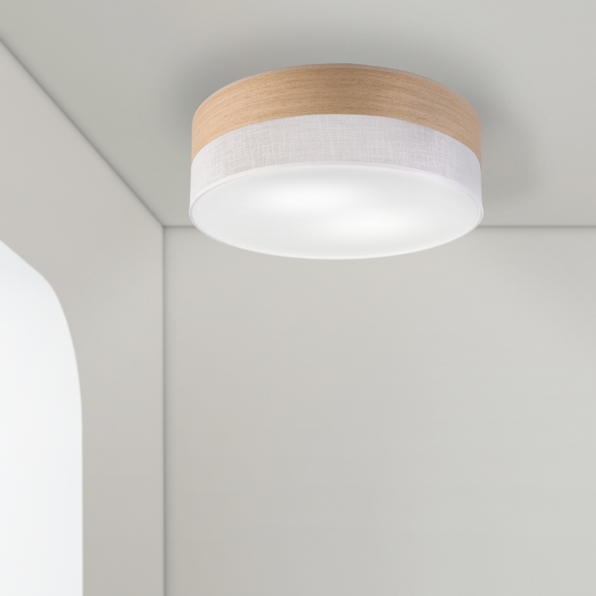 Plafonieră SIRJA WOOD 2xE27/15W/230V d. 45 cm alb/stejar