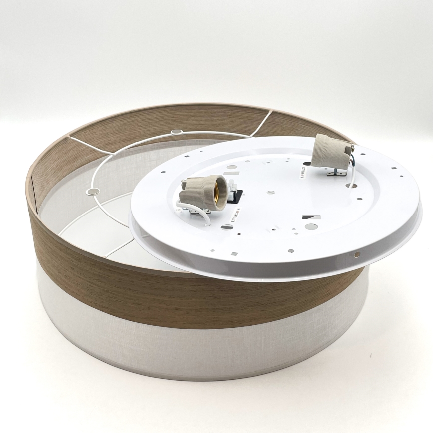 Plafonieră SIRJA WOOD 2xE27/15W/230V d. 45 cm alb/stejar