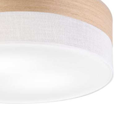 Plafonieră SIRJA WOOD 2xE27/15W/230V d. 45 cm alb/stejar