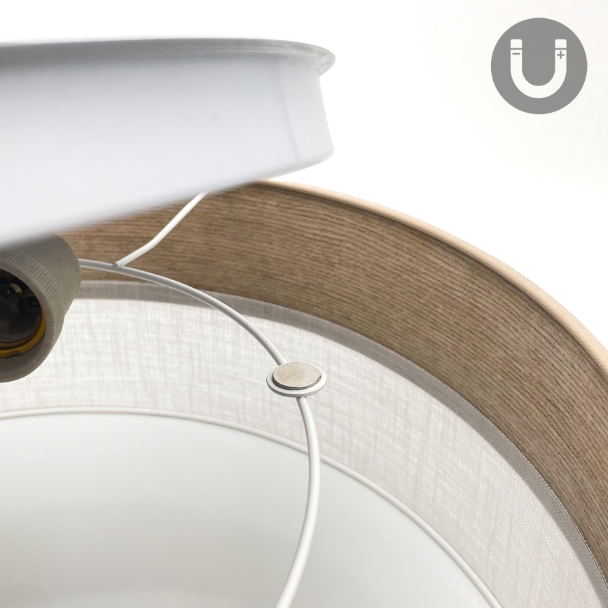 Plafonieră SIRJA WOOD 2xE27/15W/230V d. 45 cm alb/stejar