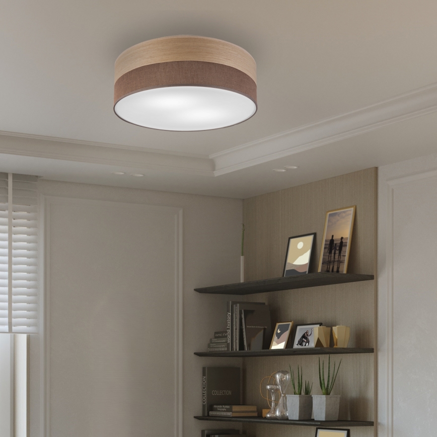 Plafonieră SIRJA WOOD 2xE27/15W/230V d. 45 cm maro/stejar