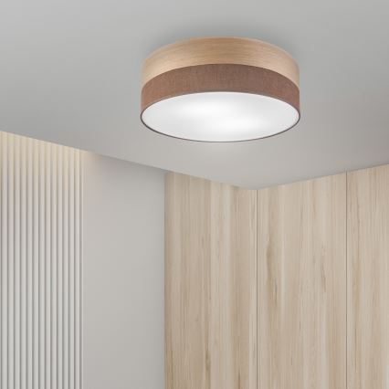 Plafonieră SIRJA WOOD 2xE27/15W/230V d. 45 cm maro/stejar