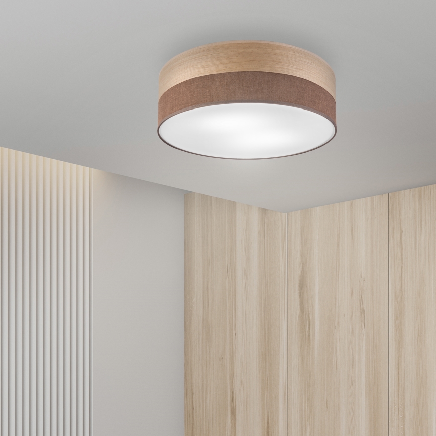 Plafonieră SIRJA WOOD 2xE27/15W/230V d. 45 cm maro/stejar