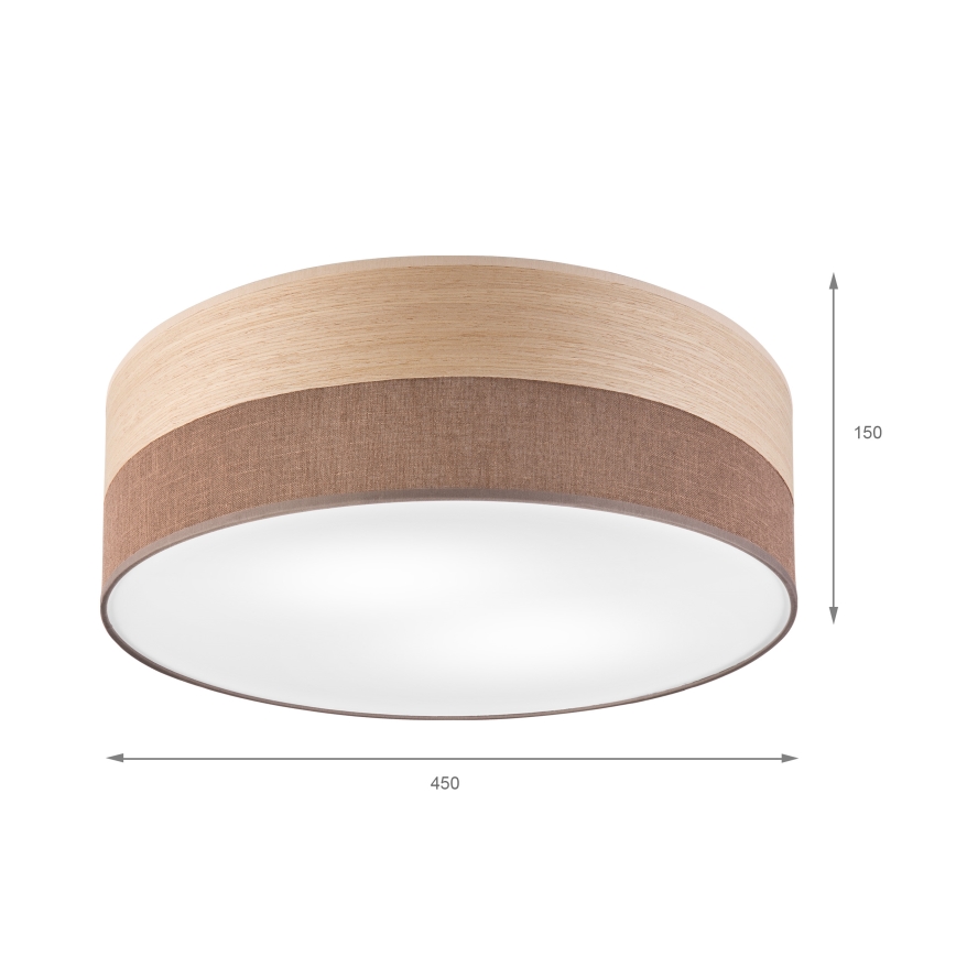 Plafonieră SIRJA WOOD 2xE27/15W/230V d. 45 cm maro/stejar