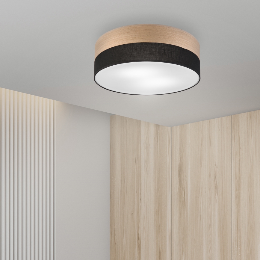 Plafonieră SIRJA WOOD 2xE27/15W/230V d. 45 cm negru/stejar