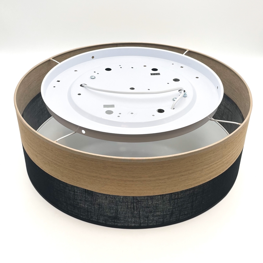 Plafonieră SIRJA WOOD 2xE27/15W/230V d. 45 cm negru/stejar