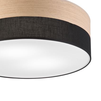 Plafonieră SIRJA WOOD 2xE27/15W/230V d. 45 cm negru/stejar