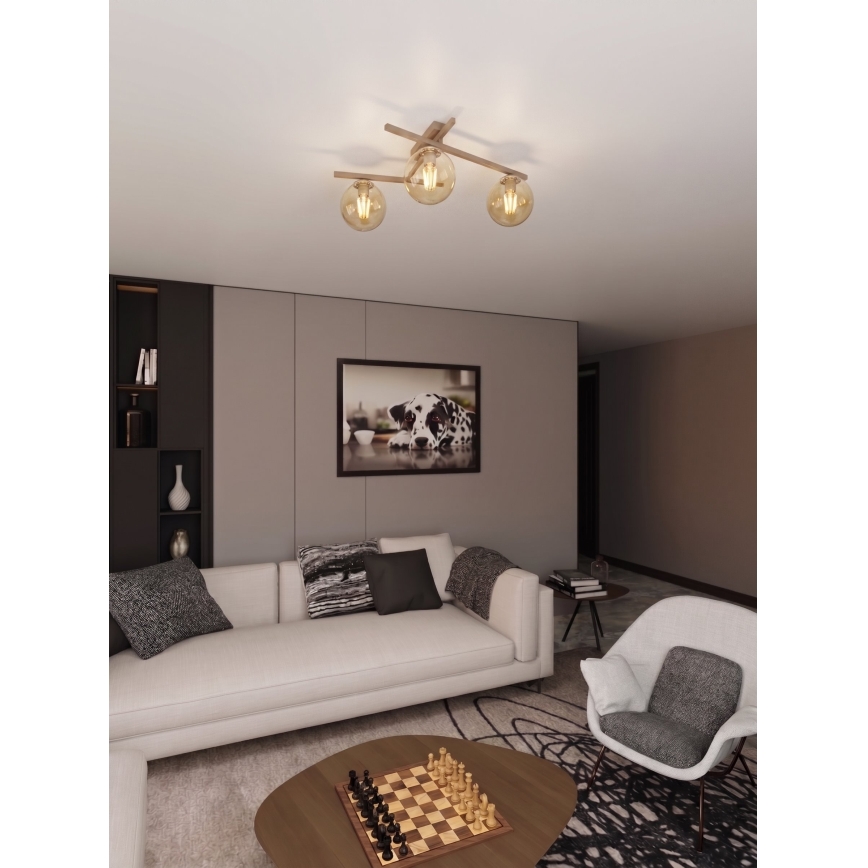 Plafonieră SMART 3xE14/10W/230V bej/bej fumuriu