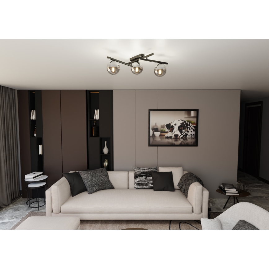 Plafonieră SMART 3xE14/10W/230V negru/gri