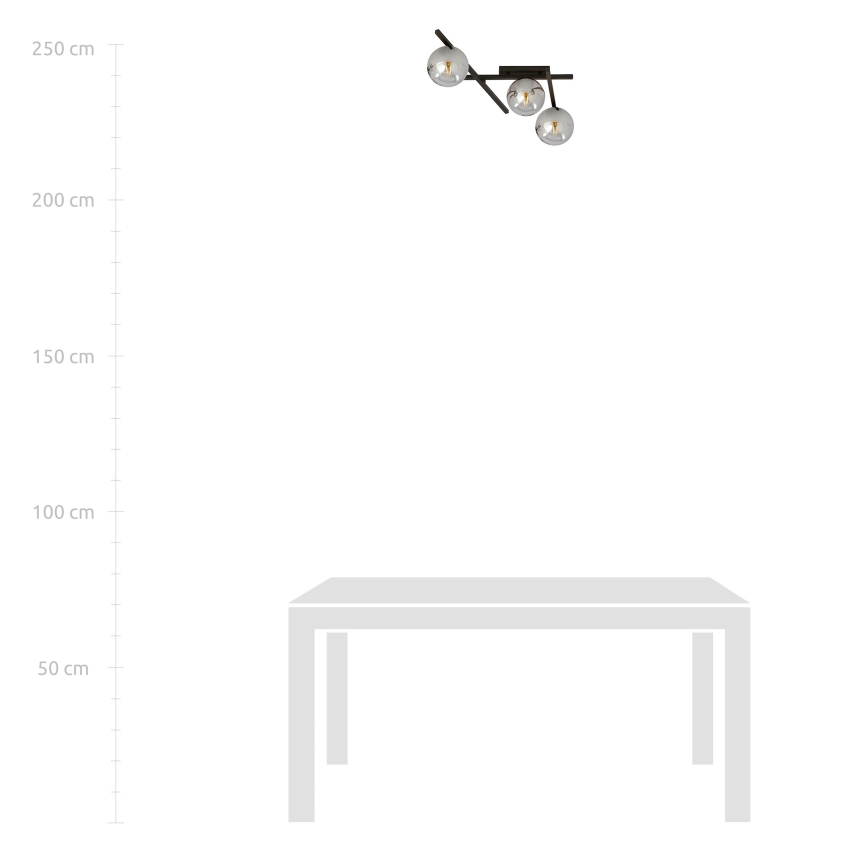 Plafonieră SMART 3xE14/10W/230V negru/gri