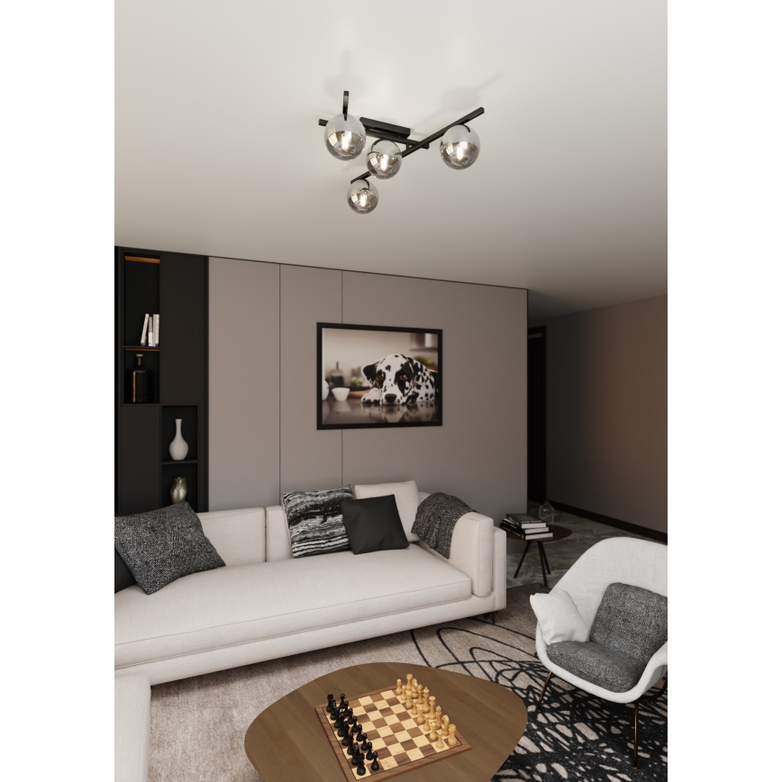 Plafonieră SMART 4xE14/10W/230V negru/gri