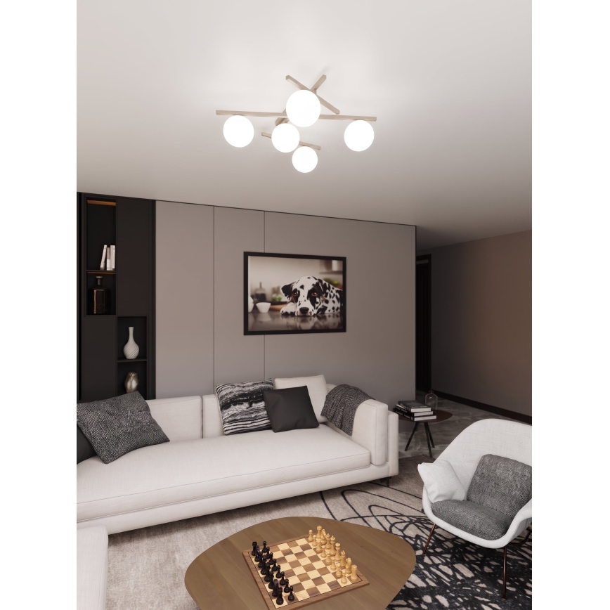 Plafonieră SMART 5xE14/10W/230V bej/alb