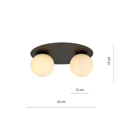 Plafonieră SOLAR 2xE14/10W/230V negru/alb